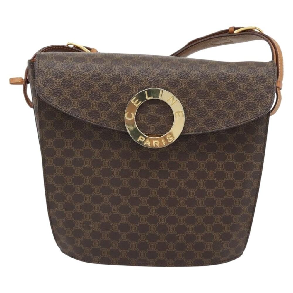 Celine Macadam Circle Shoulder Bag Brown